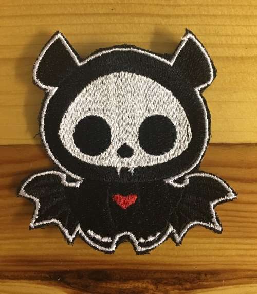 BDG17 Biker - Skeleton animal bat badge patch