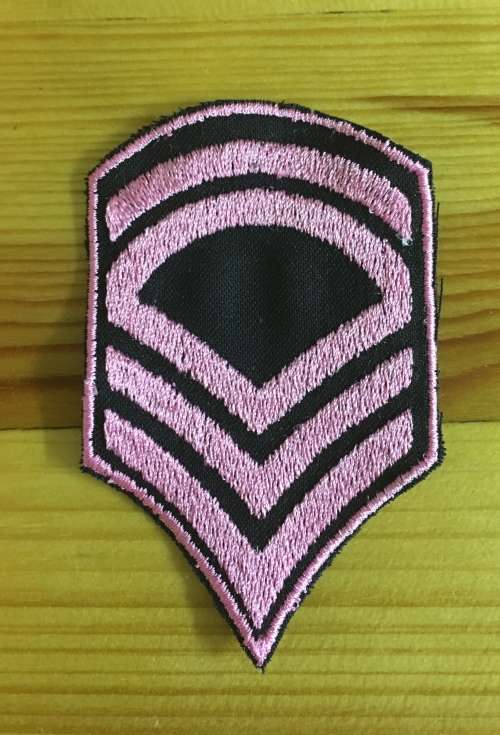 BDG155 Pink seargent stripes badge patch - Single