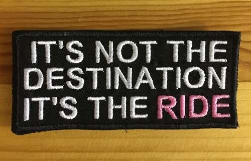 BDG606 It`s not about the ride in pink badge patch
