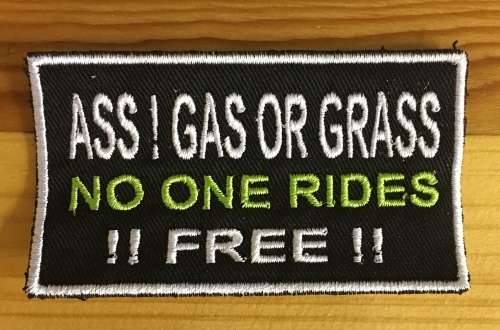 BDG387 Gas grass or ass badge patch