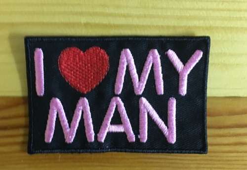 BDG198 Biker I love my man badge patch