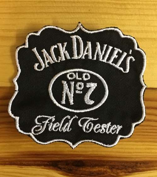 BDG686 Jack Daniels field tester shaped badge patch END OF RANGE