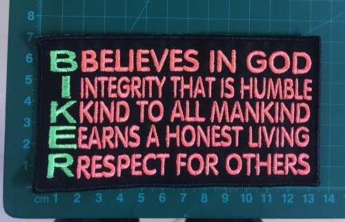 BDG761 Biker meaning badge patch