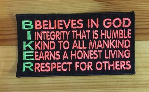 BDG761 Biker meaning badge patch