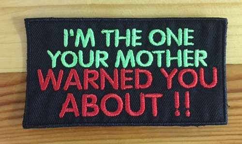 BDG448  Biker Warned badge patch