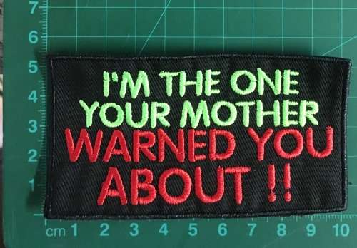 BDG448  Biker Warned badge patch
