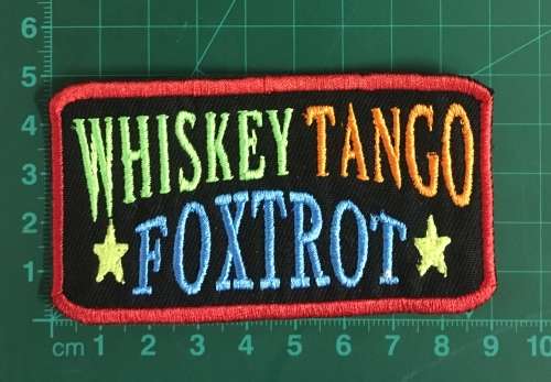 BDG247 Biker Whiskey tango foxtrot badge patch