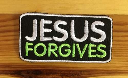 BDG135 Jesus forgives badge patch