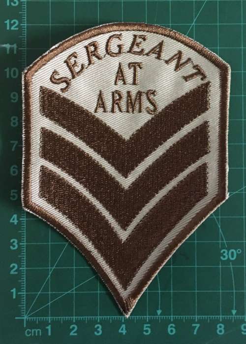 BDG790 Sergeant at arms stripes patch badge, larger size