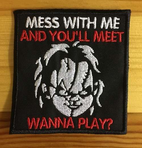 BDG875 Chucky look Wanna play patch badge