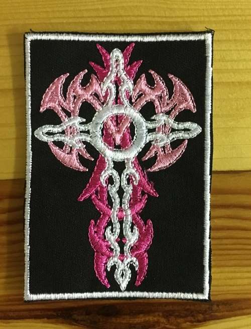 BDG659 NEW COLOURS!! Tribal cross slogan badge patch