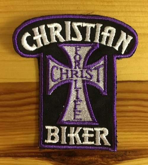 BDG385 NEW COLOURS Christian biker badge patch