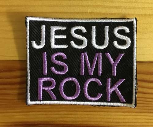 BDG 322 NEW COLOURS!! Biker Jesus is my rock badge patch