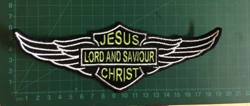 BDG789 Christian wings badge patch 20cm x 6xm NEW COLOUR
