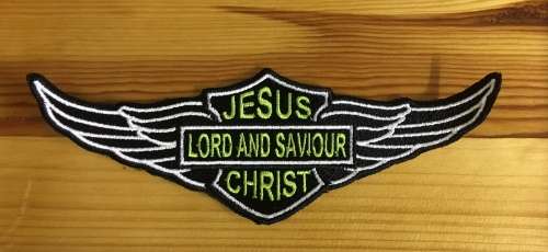 BDG789 Christian wings badge patch 20cm x 6xm NEW COLOUR