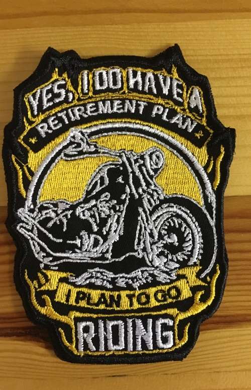 BDG956 Retirement plan badge patch Golden Yellow