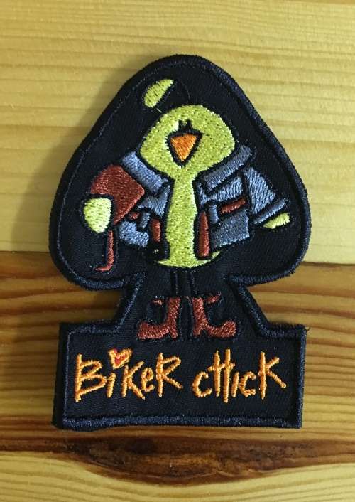 BDG1019 Biker chick badge patch