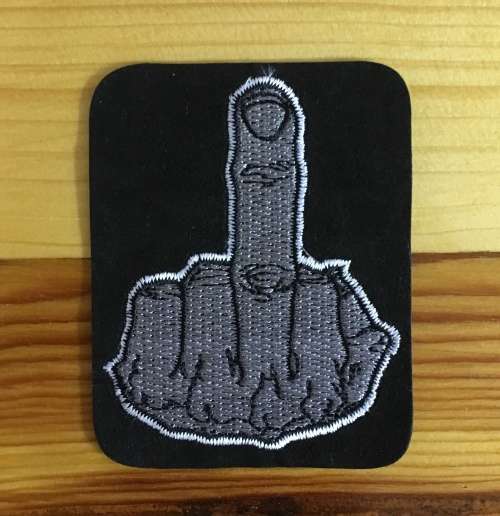BDG1029 Middle Finger badge patch