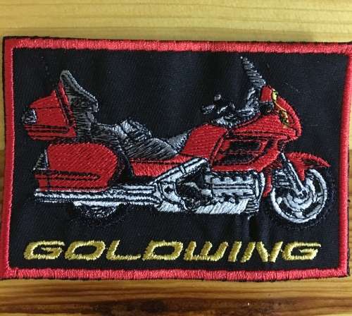 BDG1037 Gold Wing  bike with name badge patch