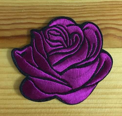 BDG1026 Rose badge patch in purple
