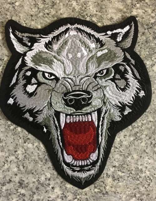 BDG1043 LARGE WOLF back badge patch
