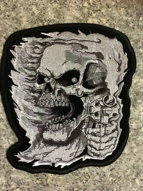 Large Skull Wind Shooting Patch Badge