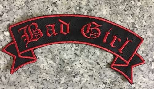 BDG1079 LARGE Ribbon Bad Girl patch badge - Ass colours