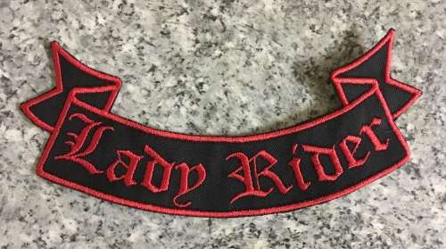 BDG1080 LARGE Ribbon Lady Rider patch badge - Ass colours
