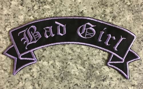 BDG1079 LARGE Ribbon Bad Girl patch badge - Ass colours