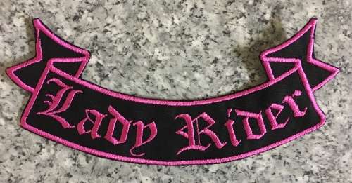 BDG1080 LARGE Ribbon Lady Rider patch badge - Ass colours