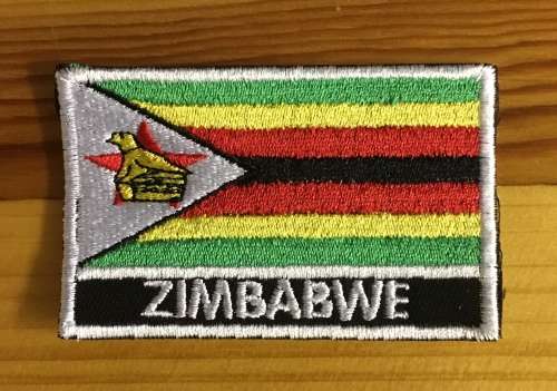 BDG120 Flag Zimbabwe with name patch badge 5cm x 8cm