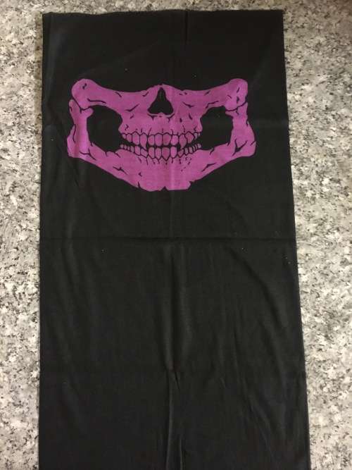 Tube seamless scarf face mask Skull face design Purple buff