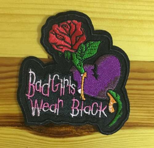 BDG1004 Bad girls wear black with rose badge patch