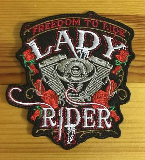 Lady Rider Freedom to Ride Pistons Patch Badge 10cm x 10cm