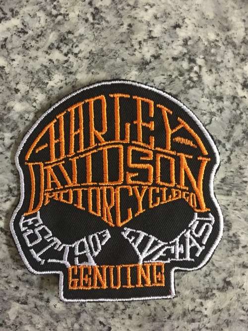 BDG1150 Skull shaped est 1903 design badge patch