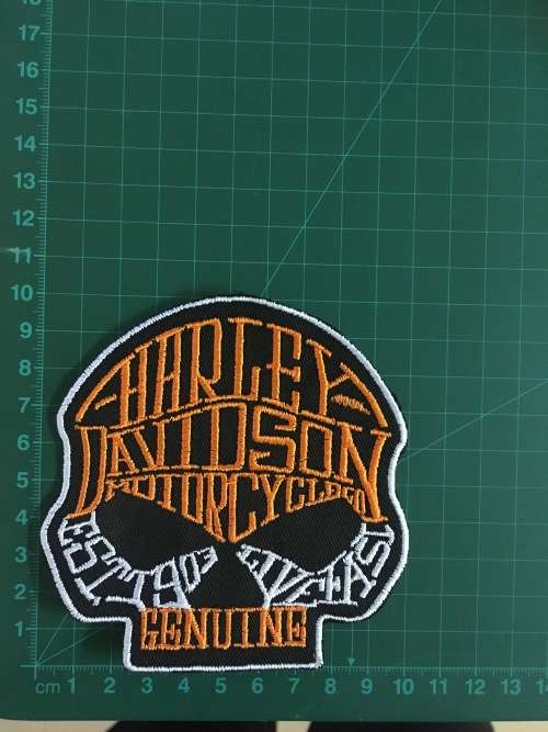 BDG1150 Skull shaped est 1903 design badge patch