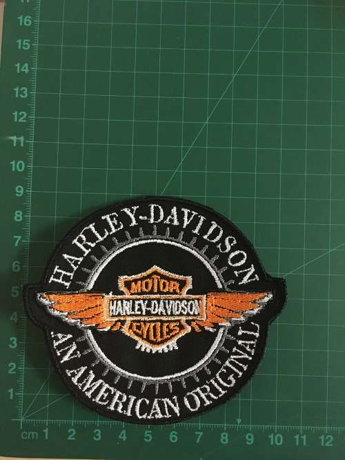 BDG1154 H D orange wings badge patch