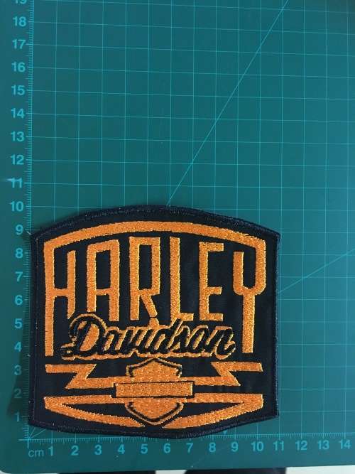 BDG1153 H D orange shield badge patch