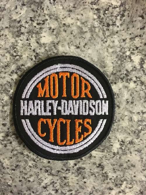 BDG1155 H D record look orange badge patch