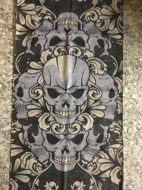 NEW Tube seamless scarf face mask Skull in grey and blue buff two designs