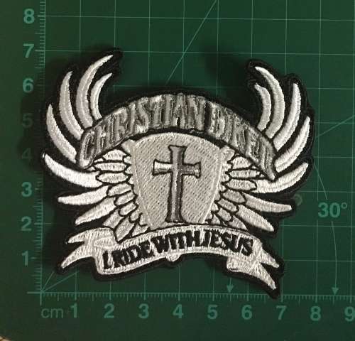 BDG1182 Christian I ride with Jesus wings patch
