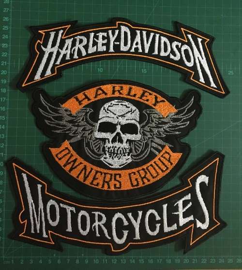 BDG HOG Skull badge patch set with rockers