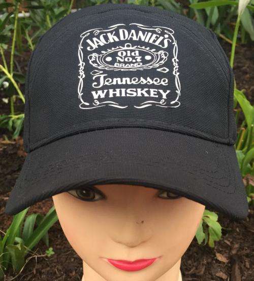 Printed black cap with Jack Daniels design