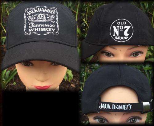 Printed black cap with Jack Daniels design