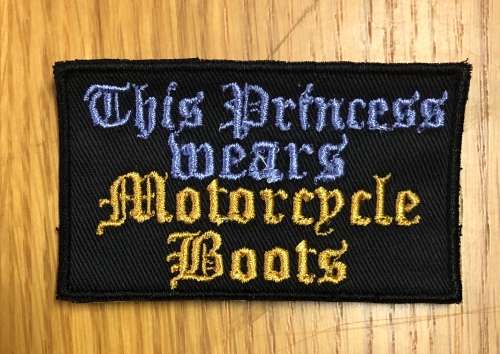BDG1200 This princess wears motorcycle boots patch