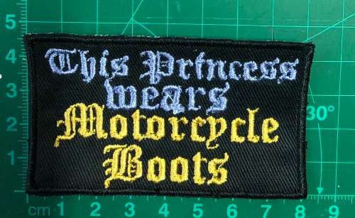 BDG1200 This princess wears motorcycle boots patch