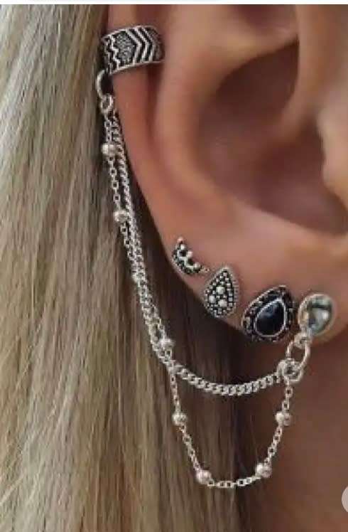 Bohemian earring set cuff - 4 piece fashion jewellery