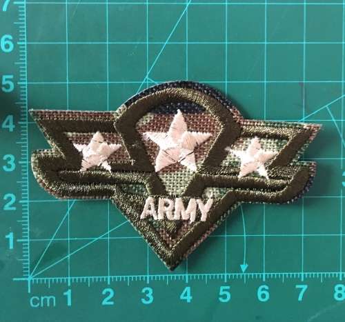Army with stars  patch on camoe