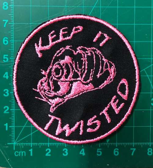 Keep it twisted  badge patch in pink