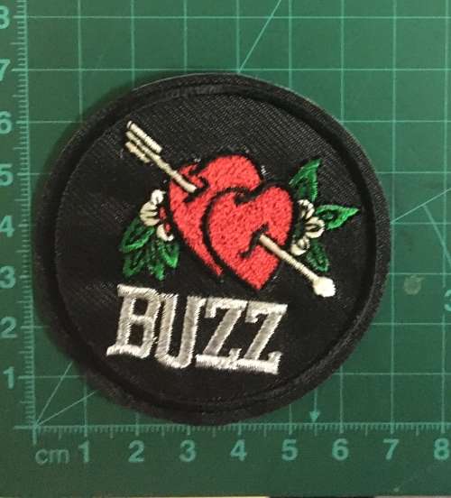 Hearts with arrow Buzz badge patch